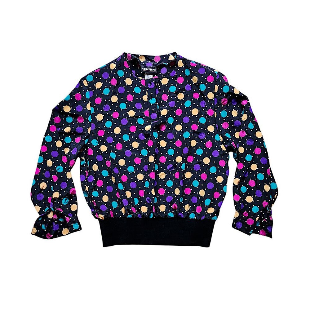 Vintage Multicolor Polka Dot Top 1980s